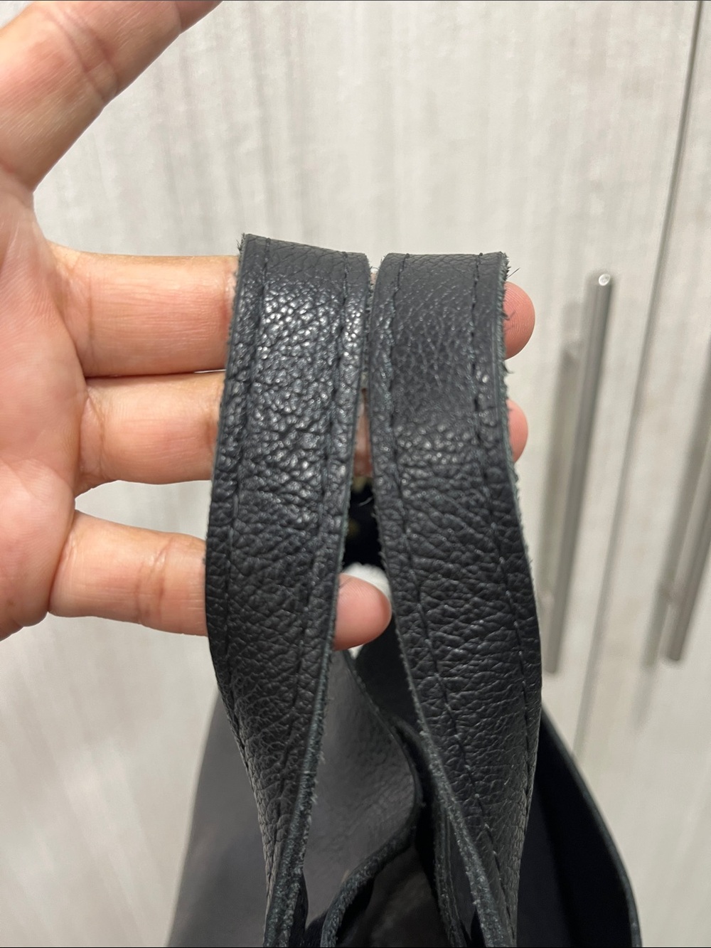 Portland Leather Black Pebbled Leather Mini Tote - Picture 11 of 13